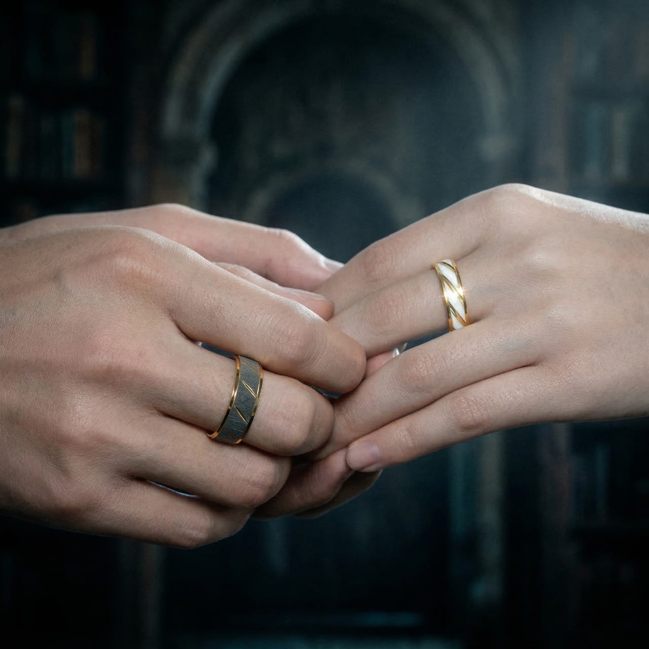 homepage Bagues viking couple vagues celtiques acier inoxydable