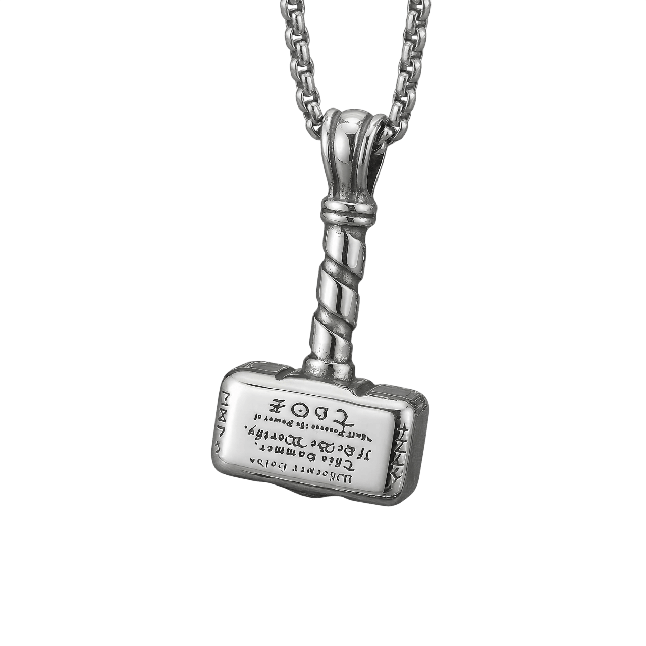 Collier viking pendentif Mjölnir marteau de Thor avec Valknut et runes en acier inoxydable