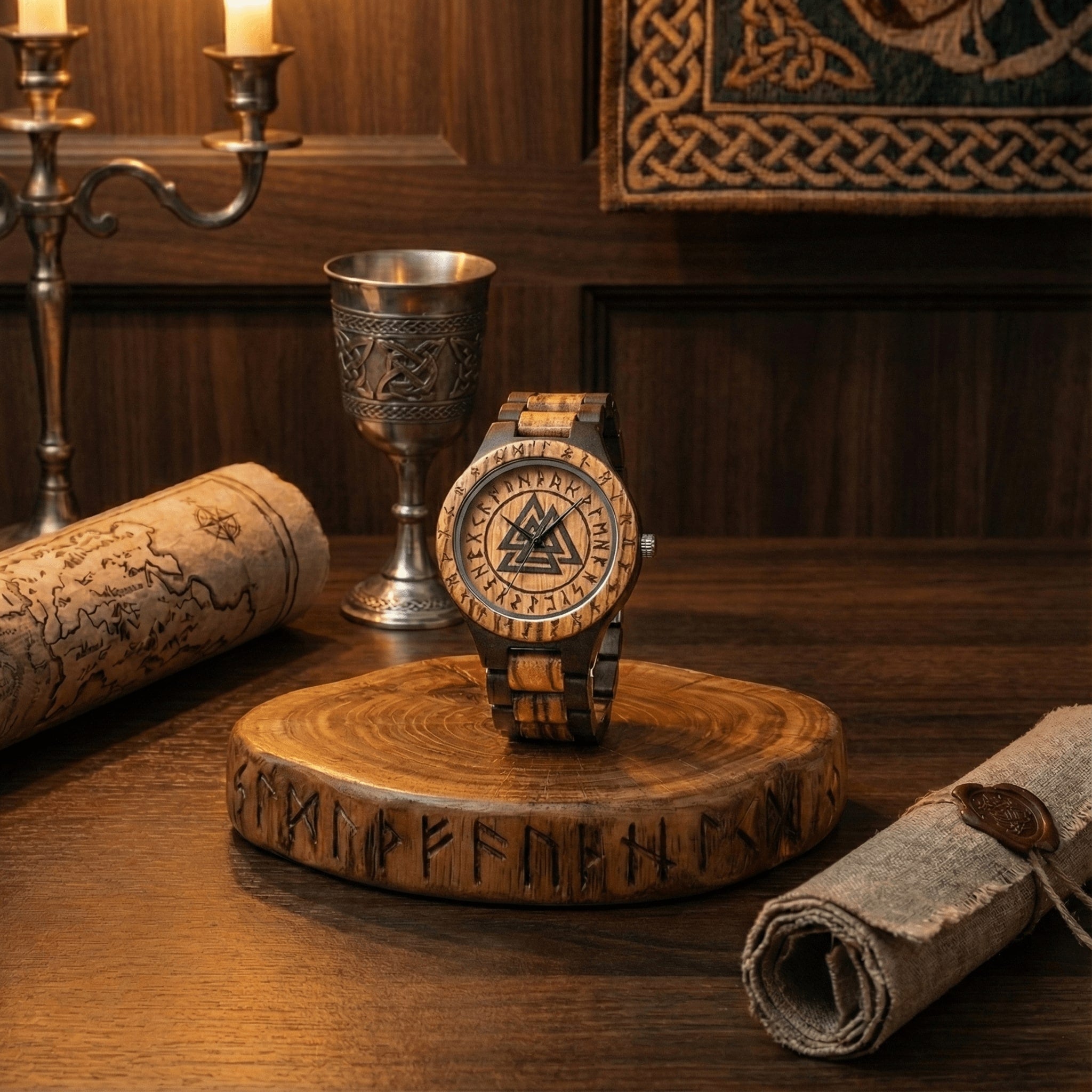homepage montre viking valknut bois duo bijou précieux