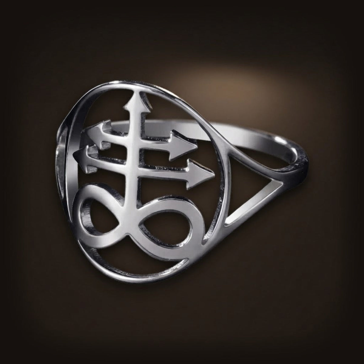 Bague Croix de Soufre, le signe des alchimistes, version argentée