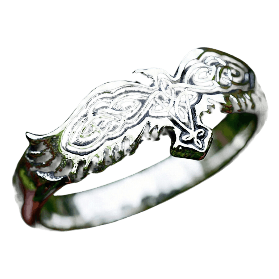 Bague Viking Corbeau Celtique Acier Antique - Huginn Muninn Corbeaux Odin Entrelacs Nordiques