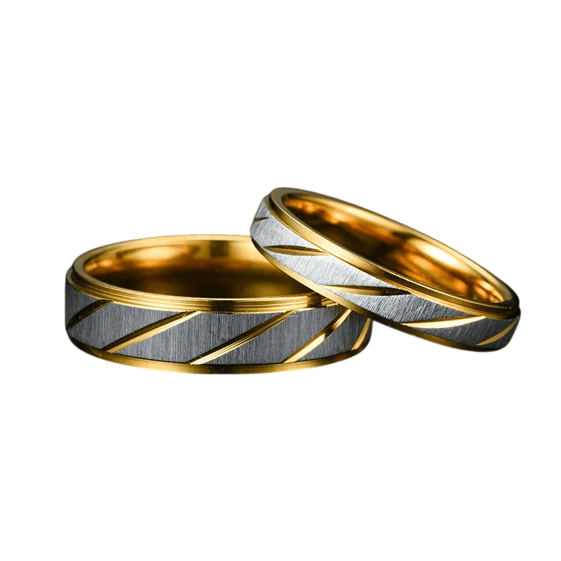 Bagues viking couple motif vagues celtiques en acier inoxydable poli homme et femme