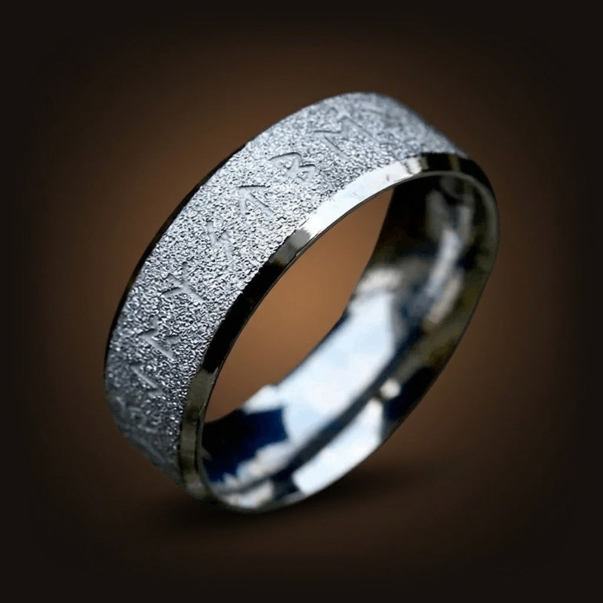 Bague viking runes d'Odin nœud celtique acier inoxydable argenté homme