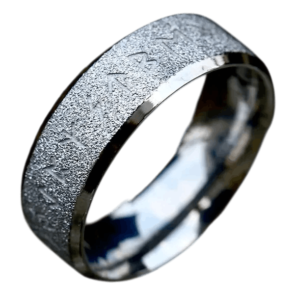 Bague viking runes d'Odin noeud celtique acier inoxydable argenté homme