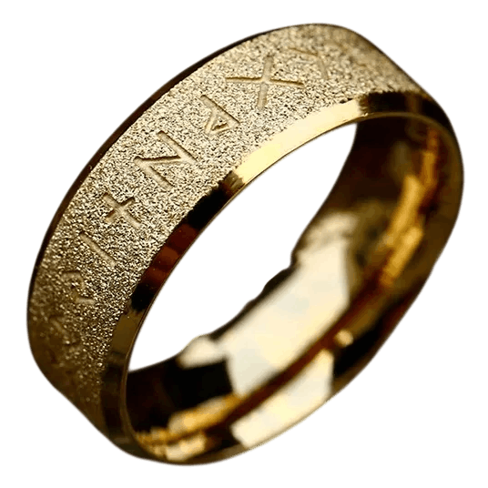 Bague viking runes d'Odin noeud celtique acier inoxydable doré homme