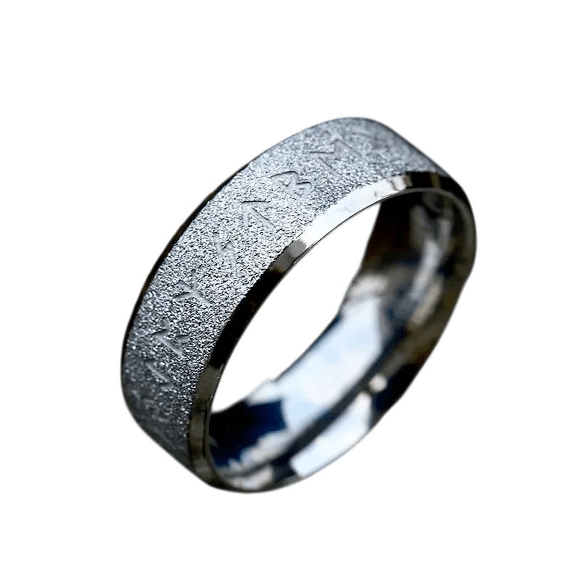 Bague viking runes d'Odin noeud celtique acier inoxydable argenté homme