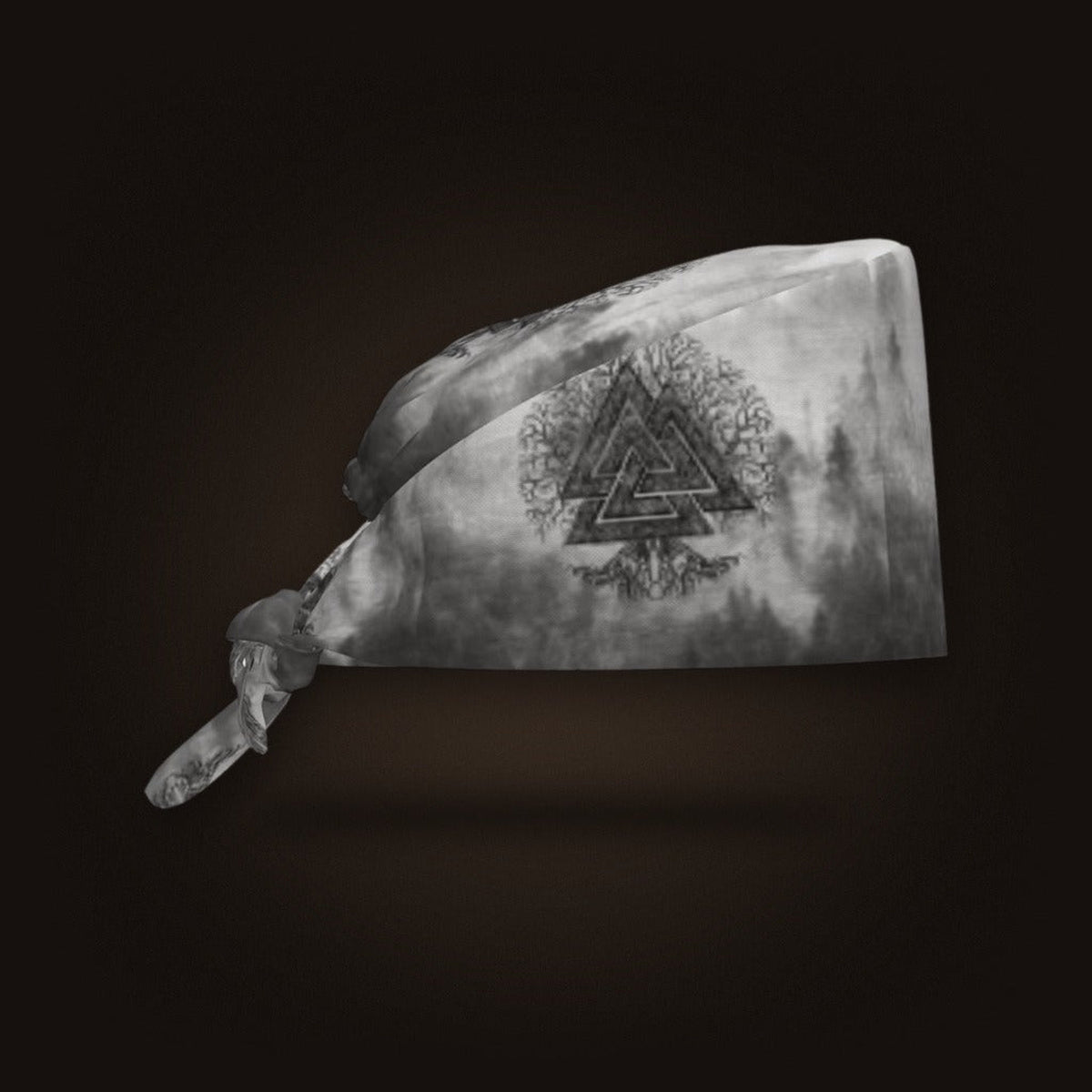 Bandana Viking Valknut Gris Marbré, vue de face