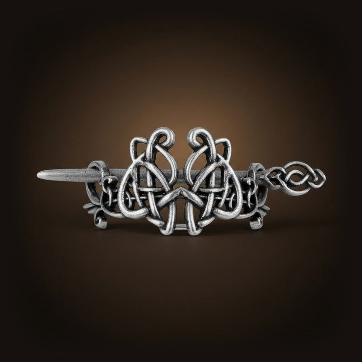 Barrette Viking Allongée à Tête de Dragon