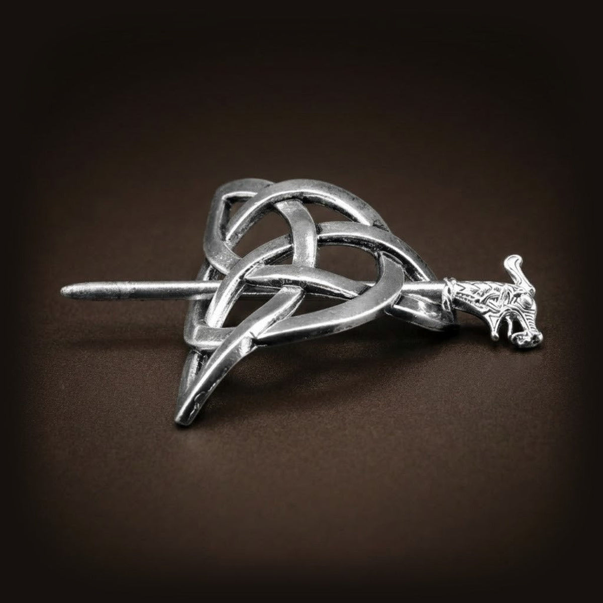 Barrette Viking Triquetra et Dragon