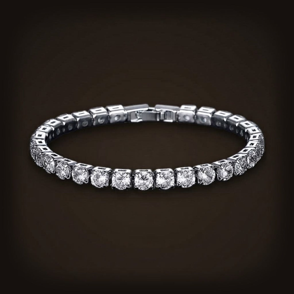 Bracelet Tennis à Zircons : Acier Argenté