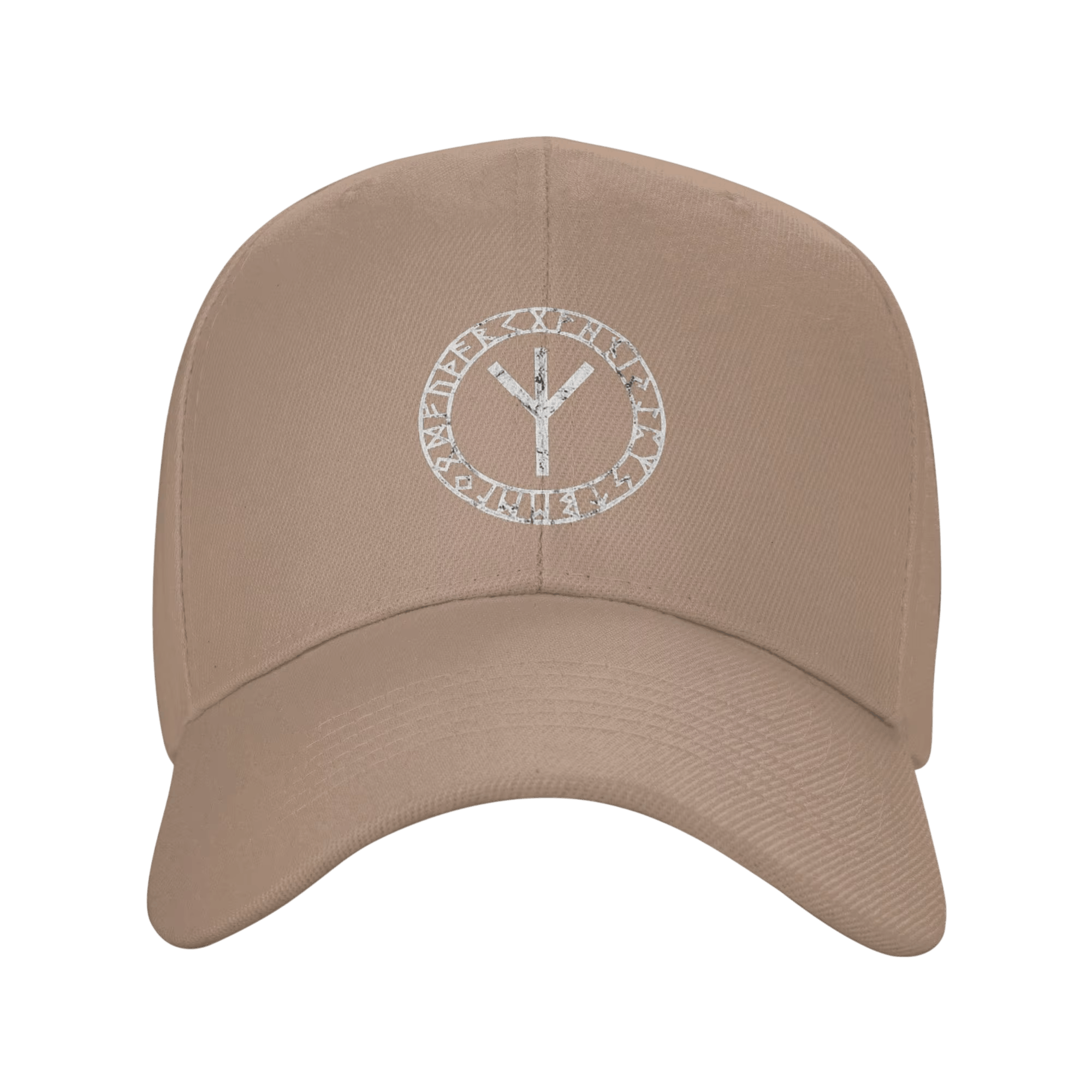 Casquette Viking Rune Algiz Brodée, coloris naturel