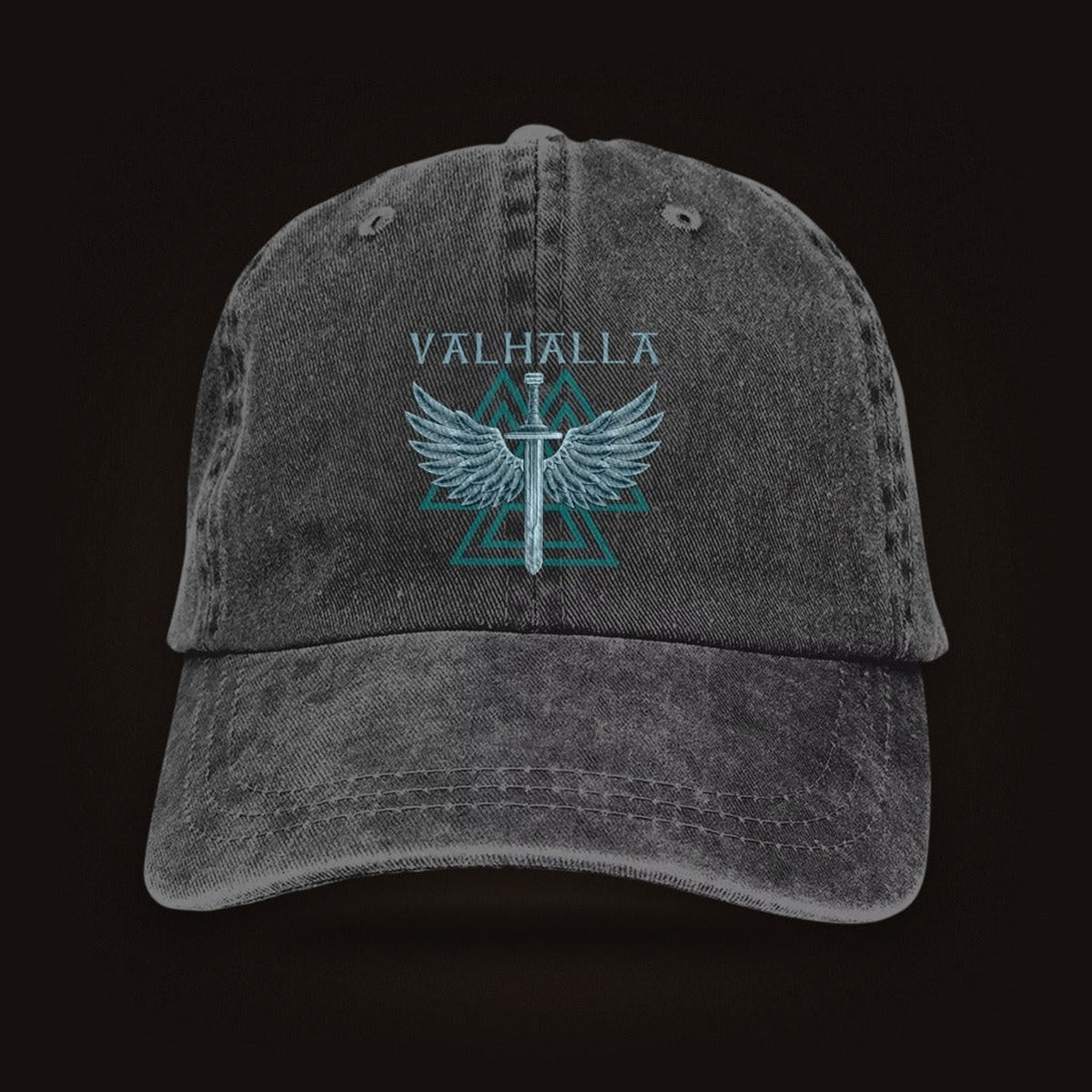 Casquette Viking Valhalla Délavée, coloris noir délavé