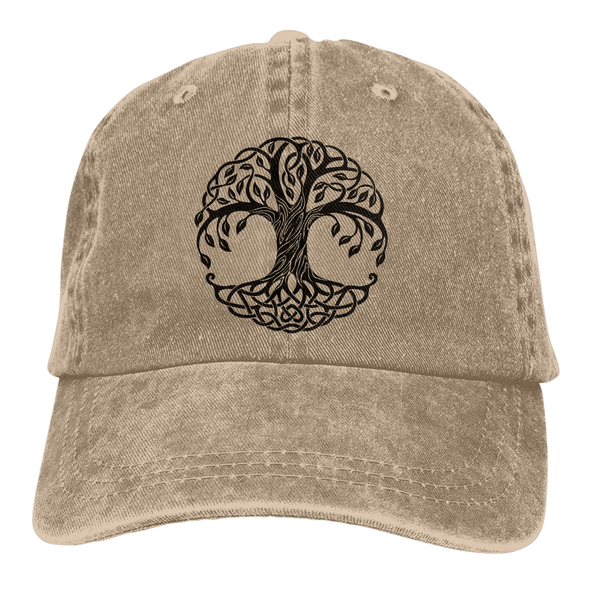 Casquette Viking Yggdrasil Délavée Kaki, vue de face