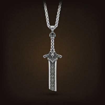 Collier Viking Épée d'Odin Amulette Acier Inoxydable