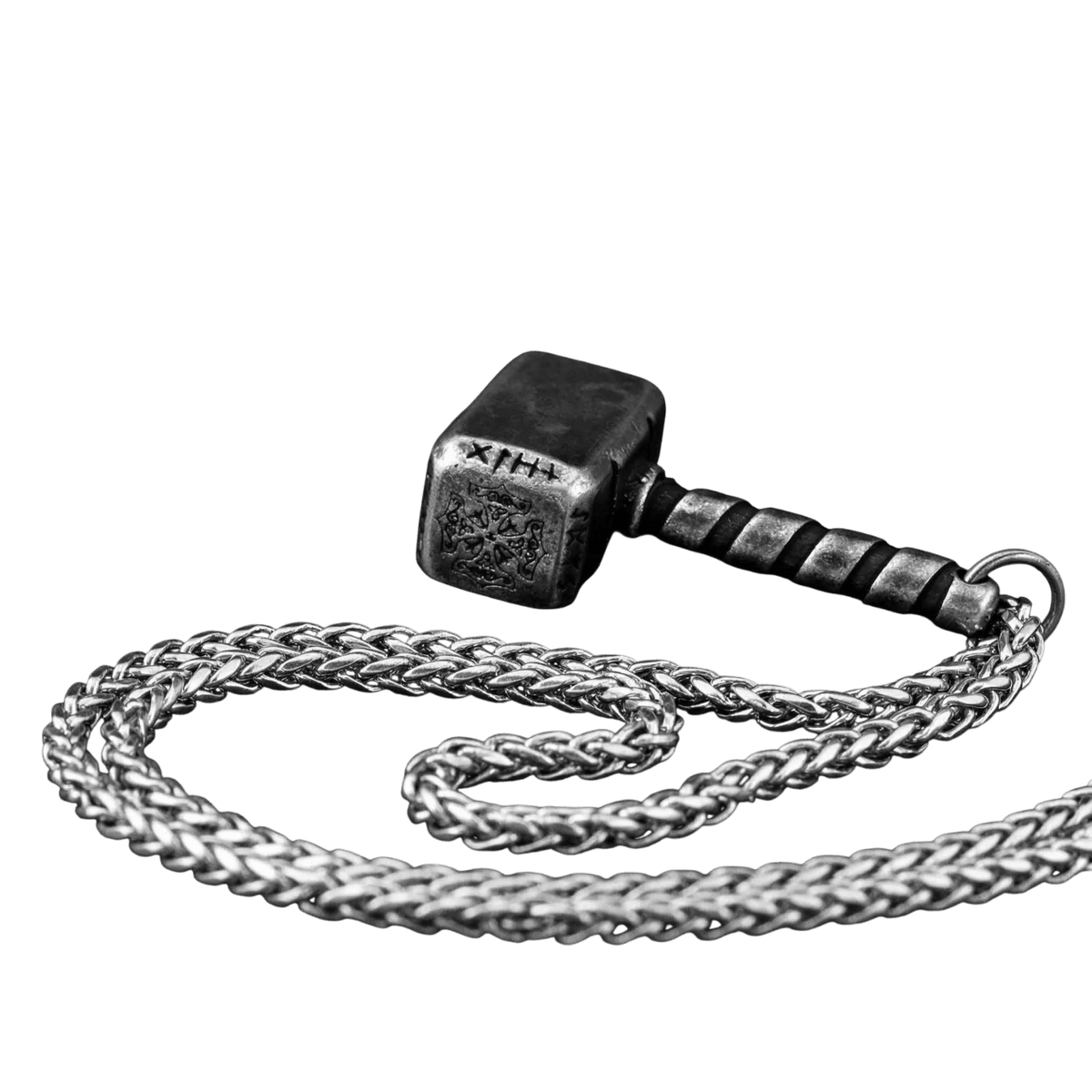 homepage Collier viking Mjolnir Valknut runes acier inoxydable