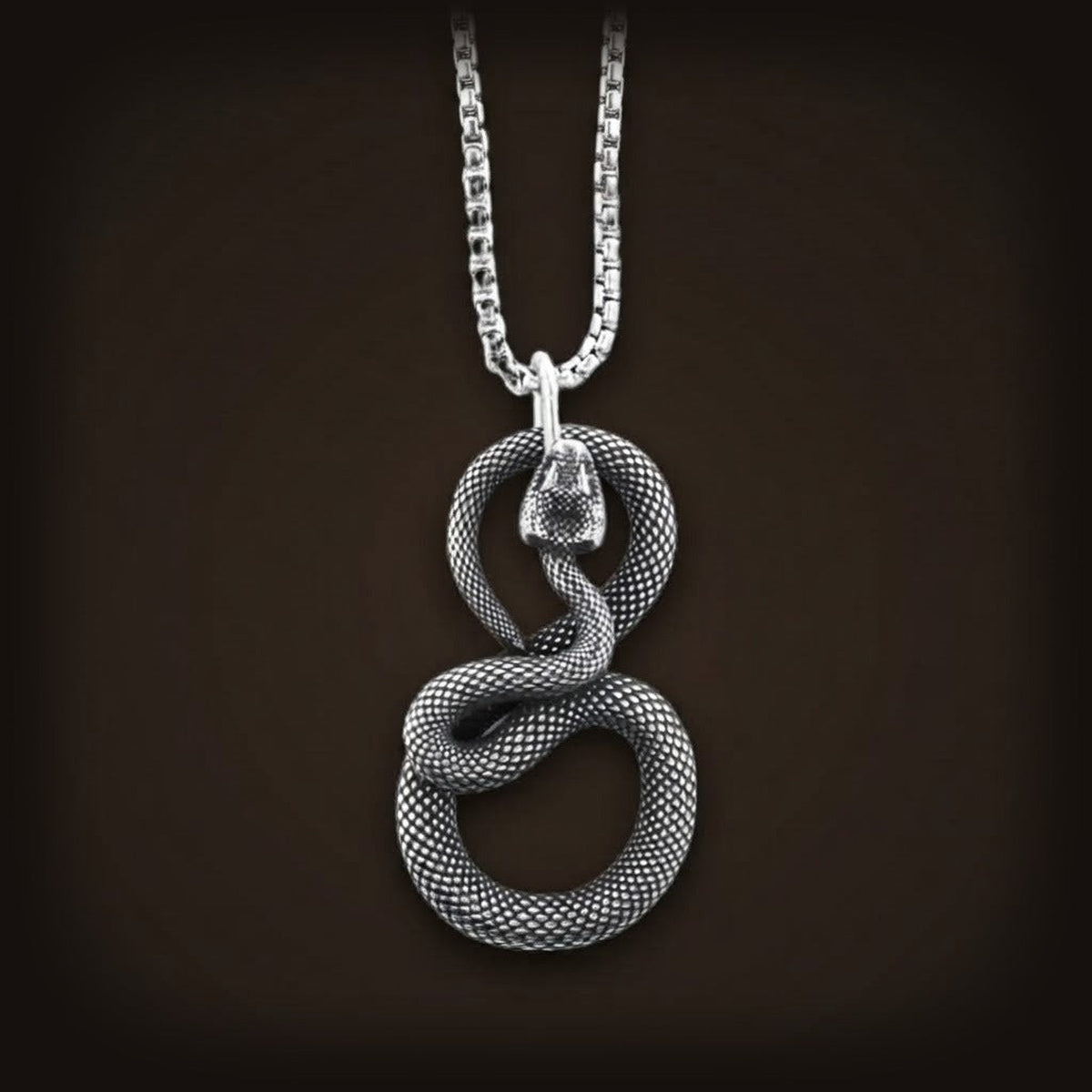 Collier viking pendentif serpent gothique en acier inoxydable