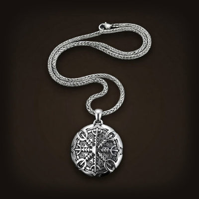 Collier Viking Vegvisir Boussole Runes Acier