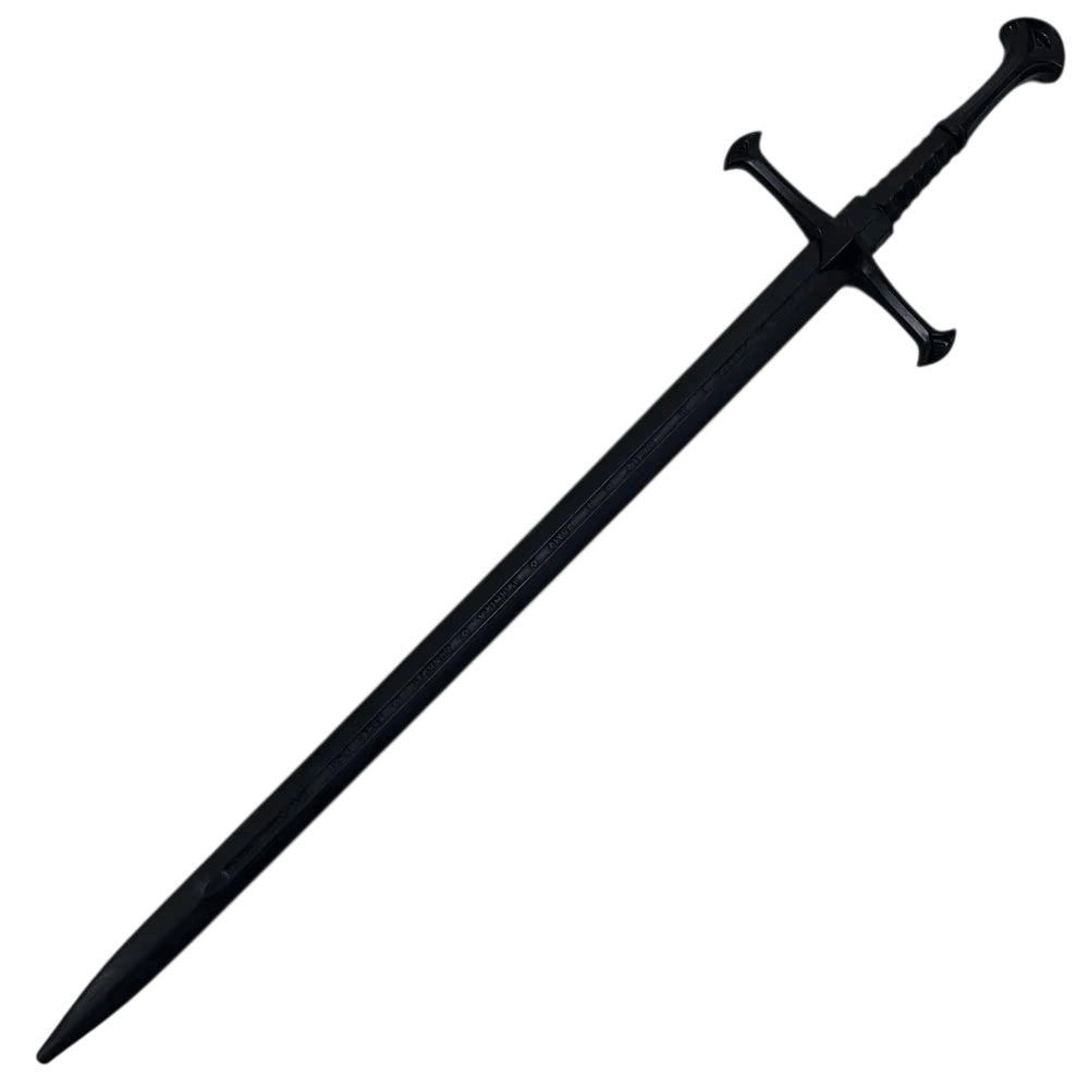Épée Longue d'Entraînement en Polypropylène : Noire, 95 cm, vue de détail sur fond blanc
