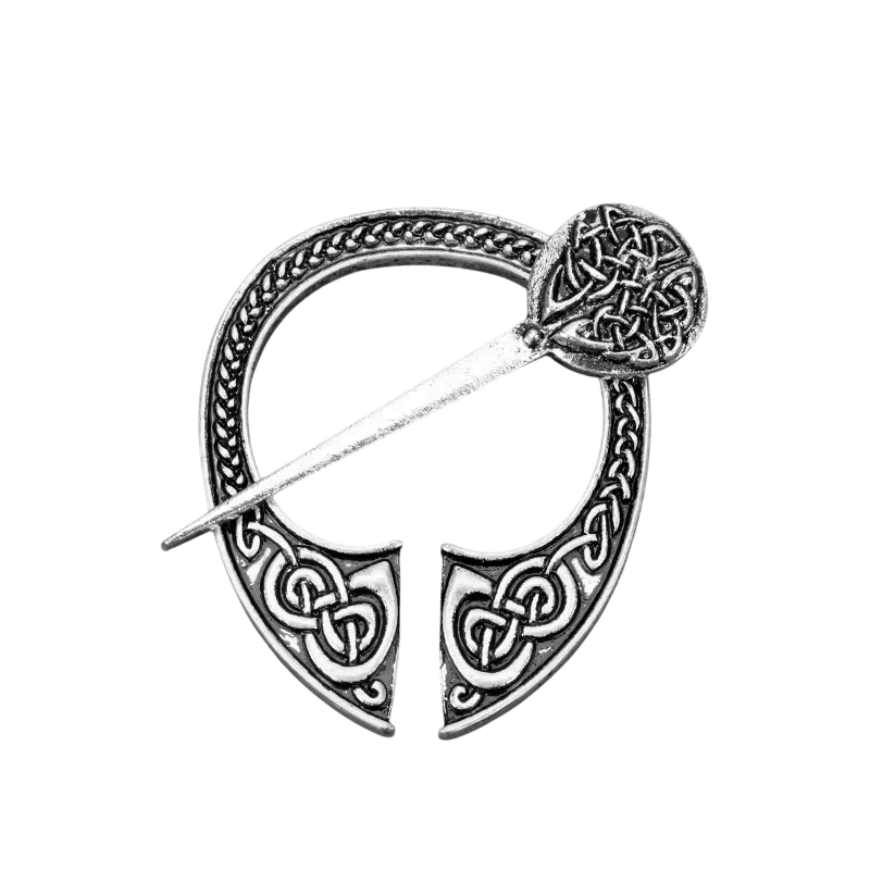 Penannular Viking Brooch with Celtic Knotwork, detail view