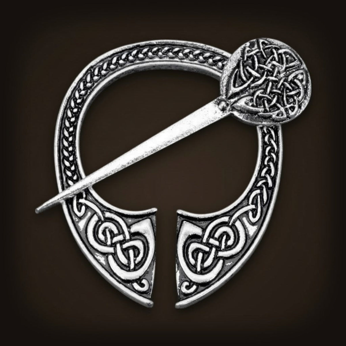 Fibule Viking Pénannulaire à Entrelacs Celtiques