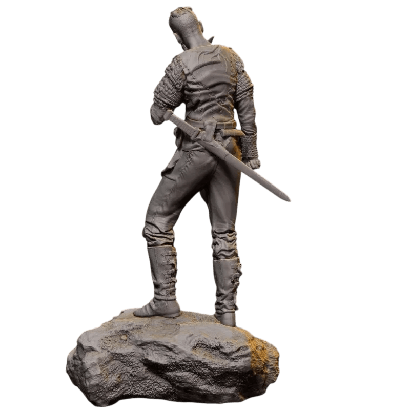 Figurine viking guerrier Floki en resine details du dos miniature 1/24