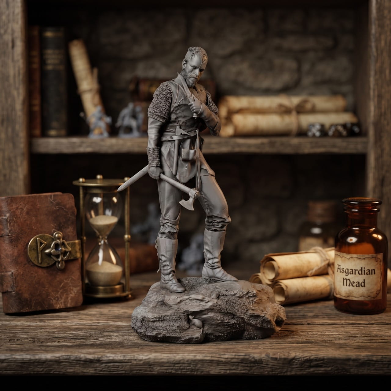 Figurine Viking Guerrier Floki Résine 1/24 — en situation