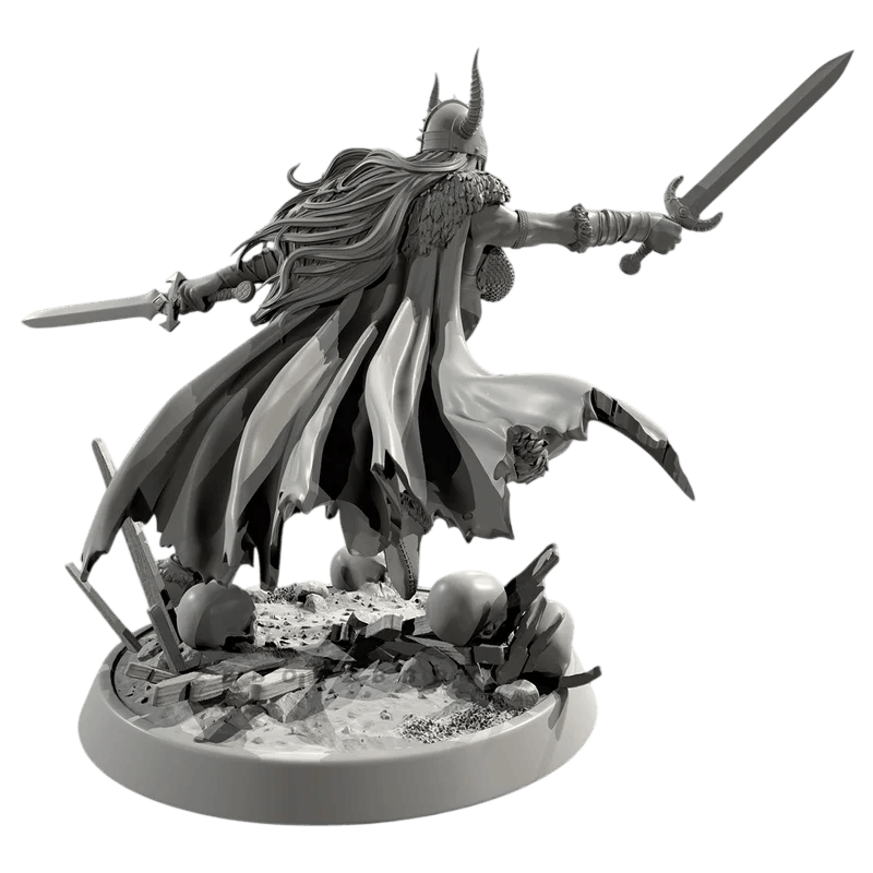 Figurine viking Valkyrie vue de dos resine impression 3D