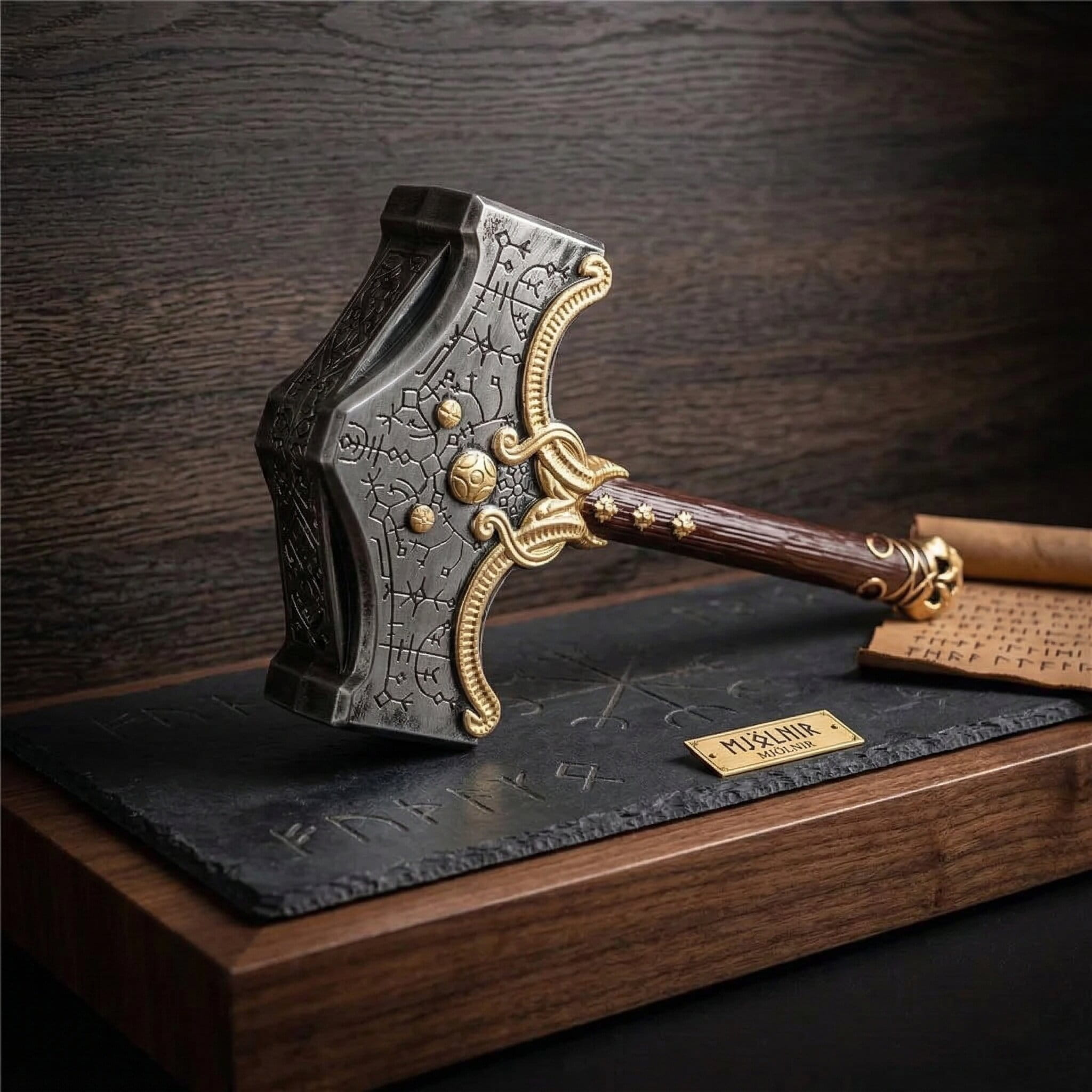 homepage Replique marteau de Thor Mjolnir God of War detail gravures nordiques