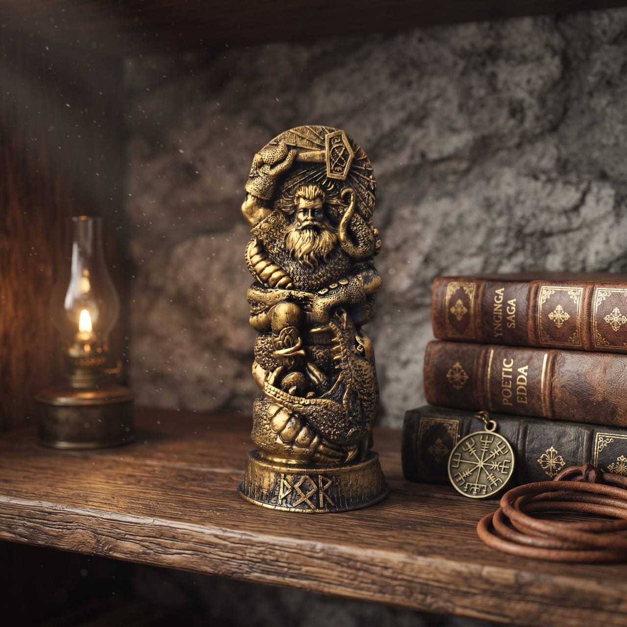 Statue Thor : Le Protecteur de Midgard - Décoration Viking en Résine — en situation