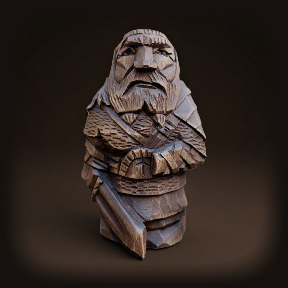 Statue viking Ulfhednar, guerrier loup berserker, en résine façon bois sculpté