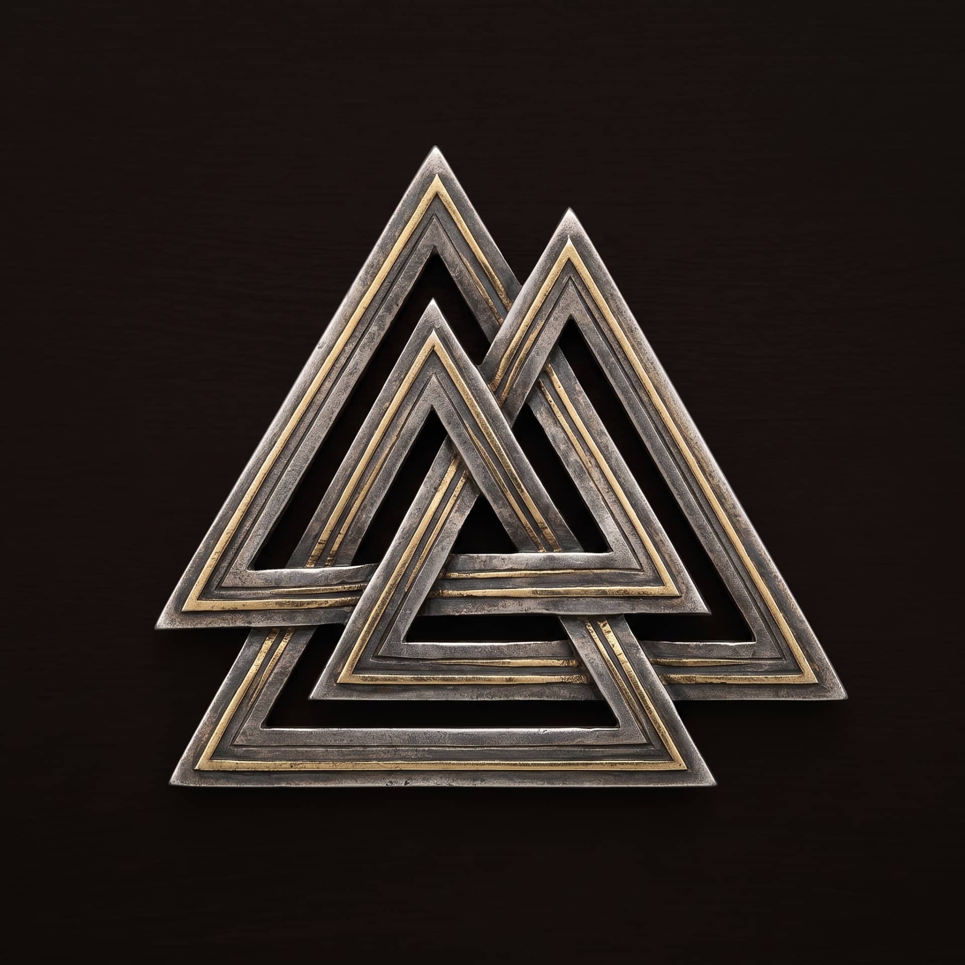Le Valknut, trois triangles entrelacés formant neuf pointes, symbole d'Odin