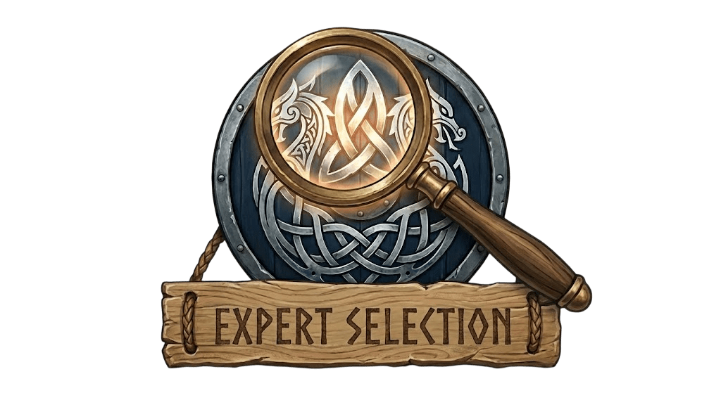 Icône de sélection experte garantissant la finition et la robustesse de chaque bijou viking sélectionné par nos soins.