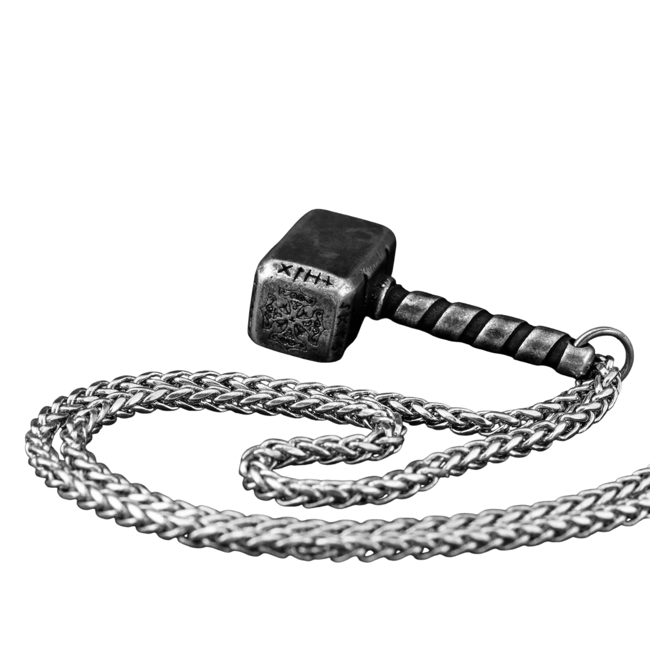 homepage Collier viking Mjolnir Valknut runes acier inoxydable