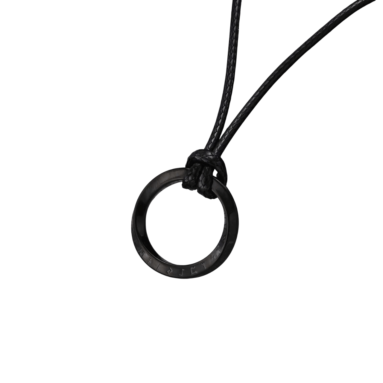 Collier viking pendentif Mobius rond acier noir - Le Comptoir Viking