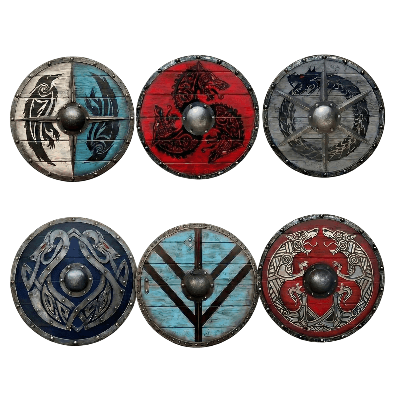 Sous-verres viking bouclier guerrier bois lot de 6 dessous de verre nordique - Le Comptoir Viking