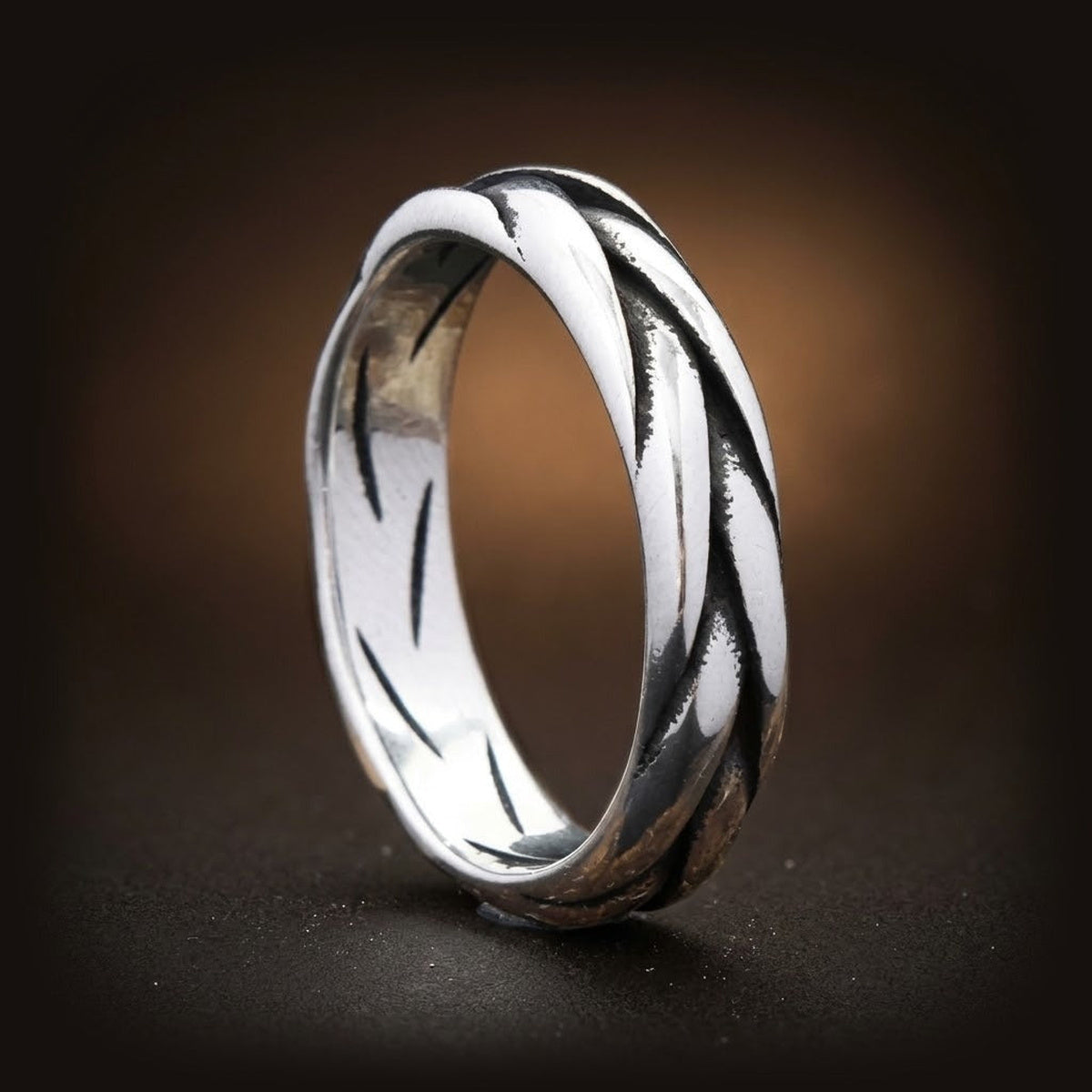Bague viking nœud celtique entrelacs en acier inoxydable