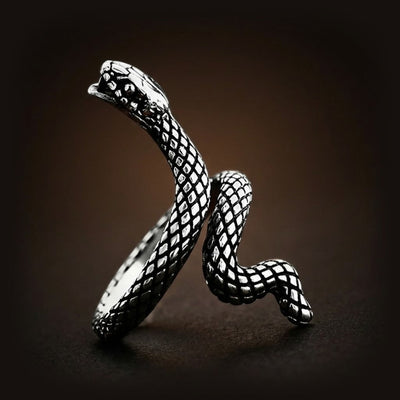 Bague Viking Serpent Jörmungandr Acier