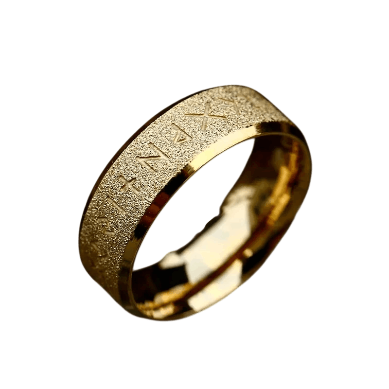 Bague viking runes d'Odin noeud celtique acier inoxydable doré homme