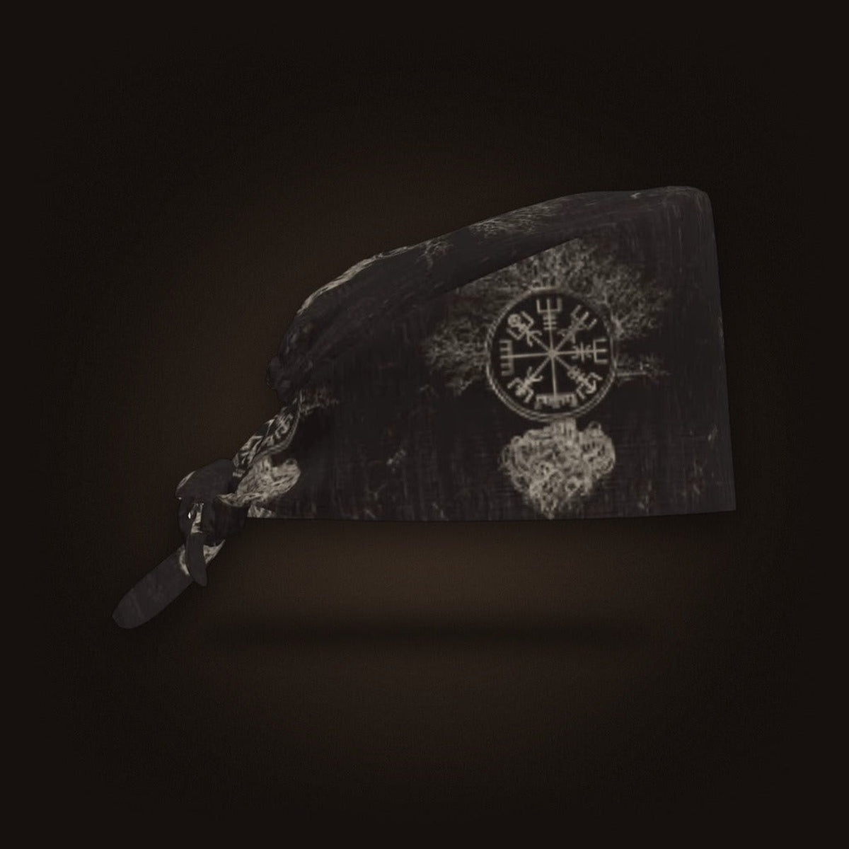 Bandana Viking Roue Solaire Noir, vue de face