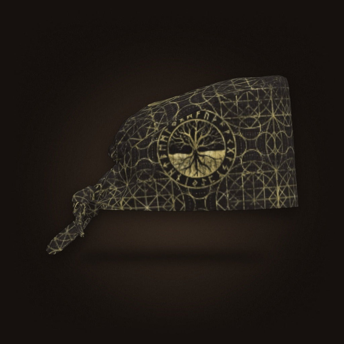 Bandana Viking Vegvísir Vert Sombre, vue de face