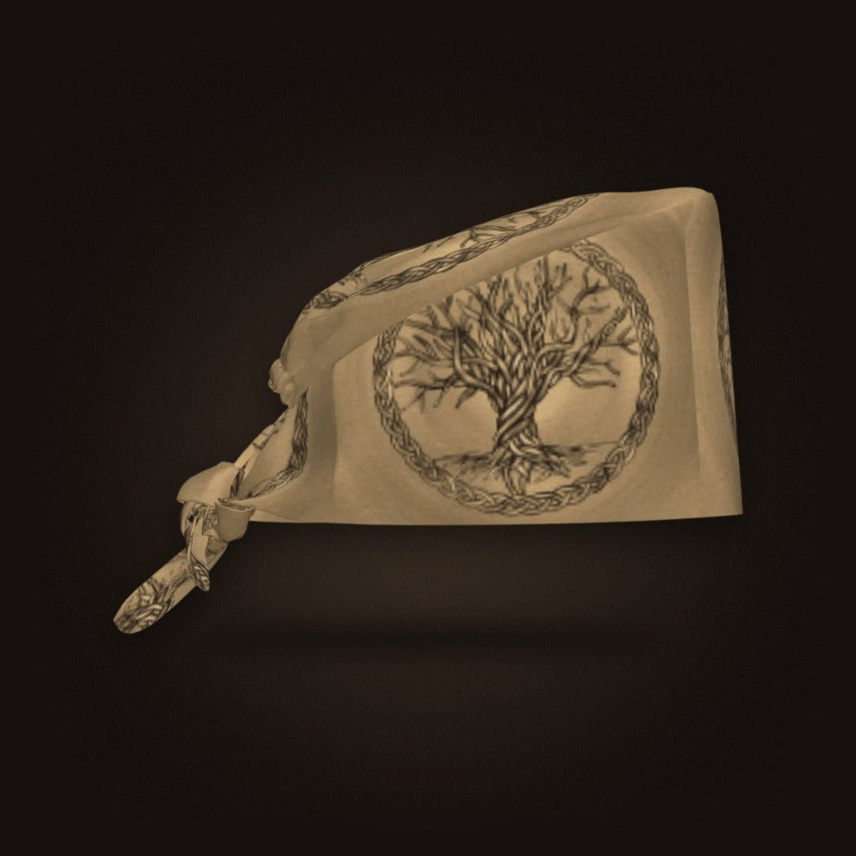 Bandana Viking Yggdrasil Doré Sable, vue de face