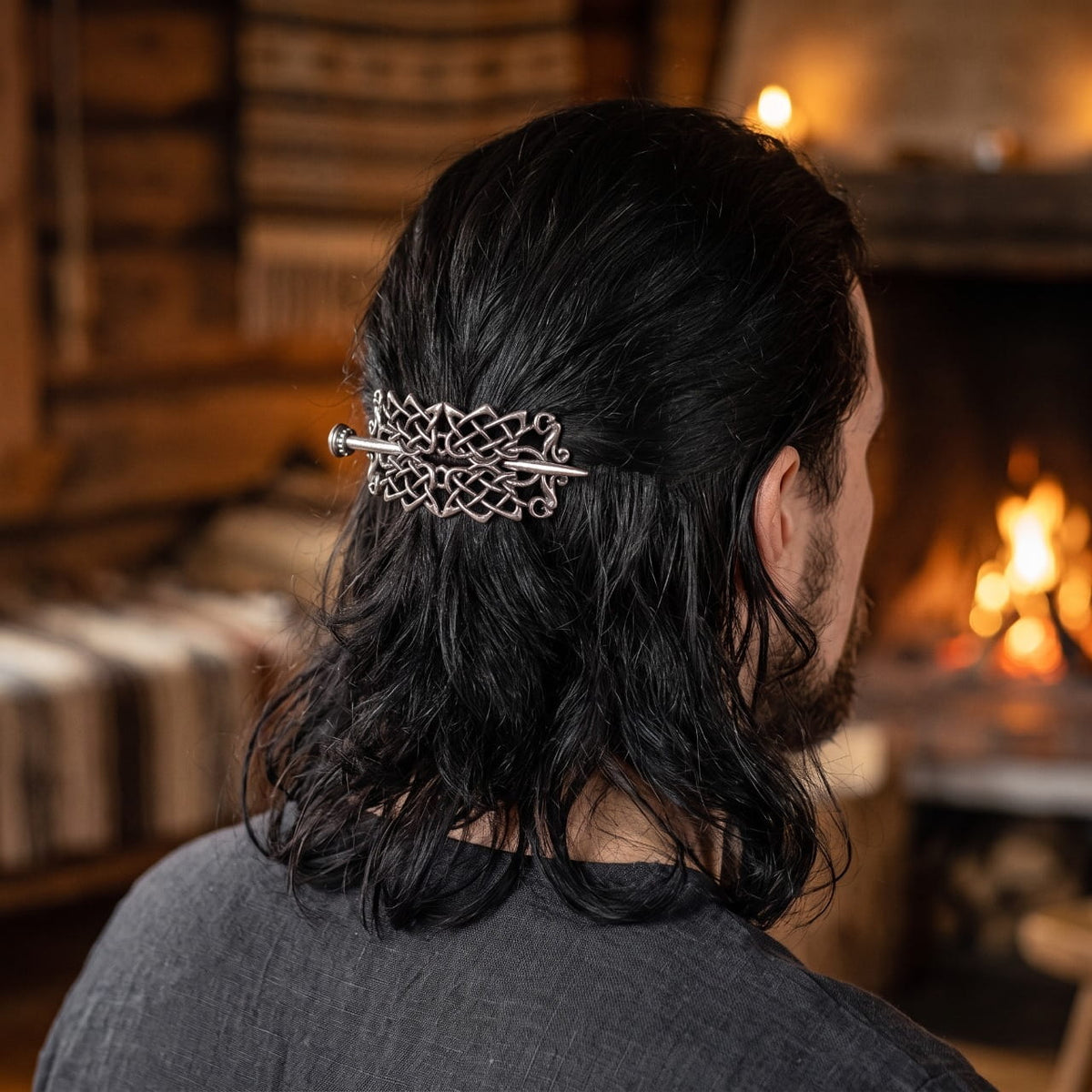 Barrette Viking Nœuds Serrés à Pique, porté