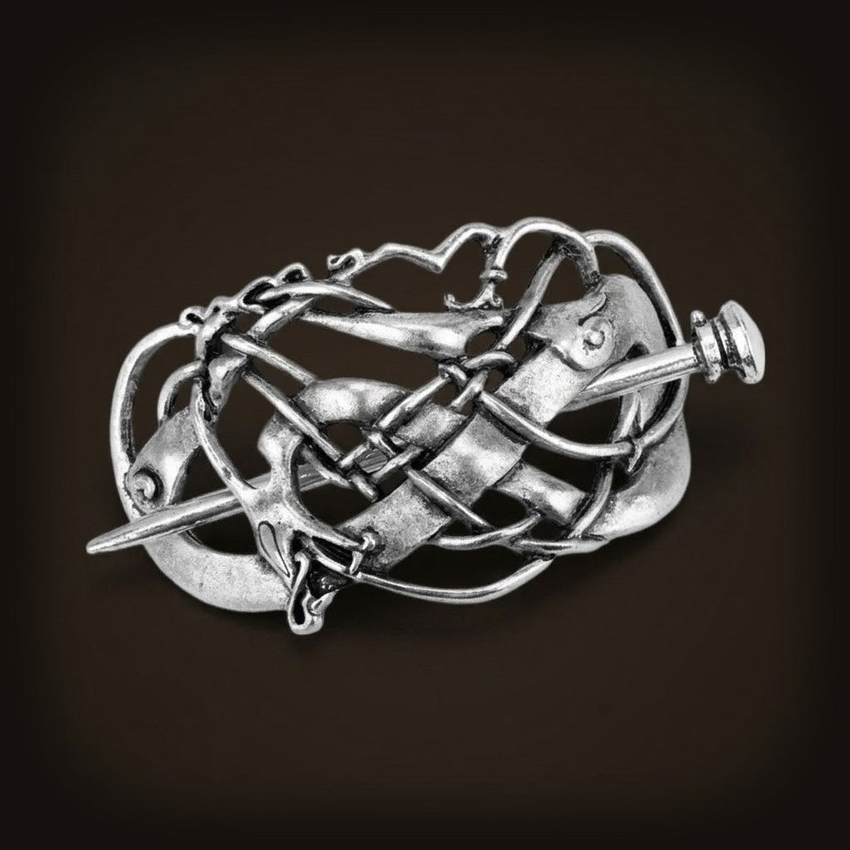 Barrette Viking Ovale à Entrelacs