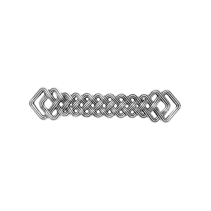Barrette Viking Tressée Argentée, vue de détail