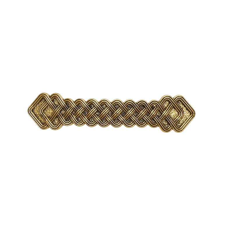 Barrette Viking Tressée Dorée, vue de détail
