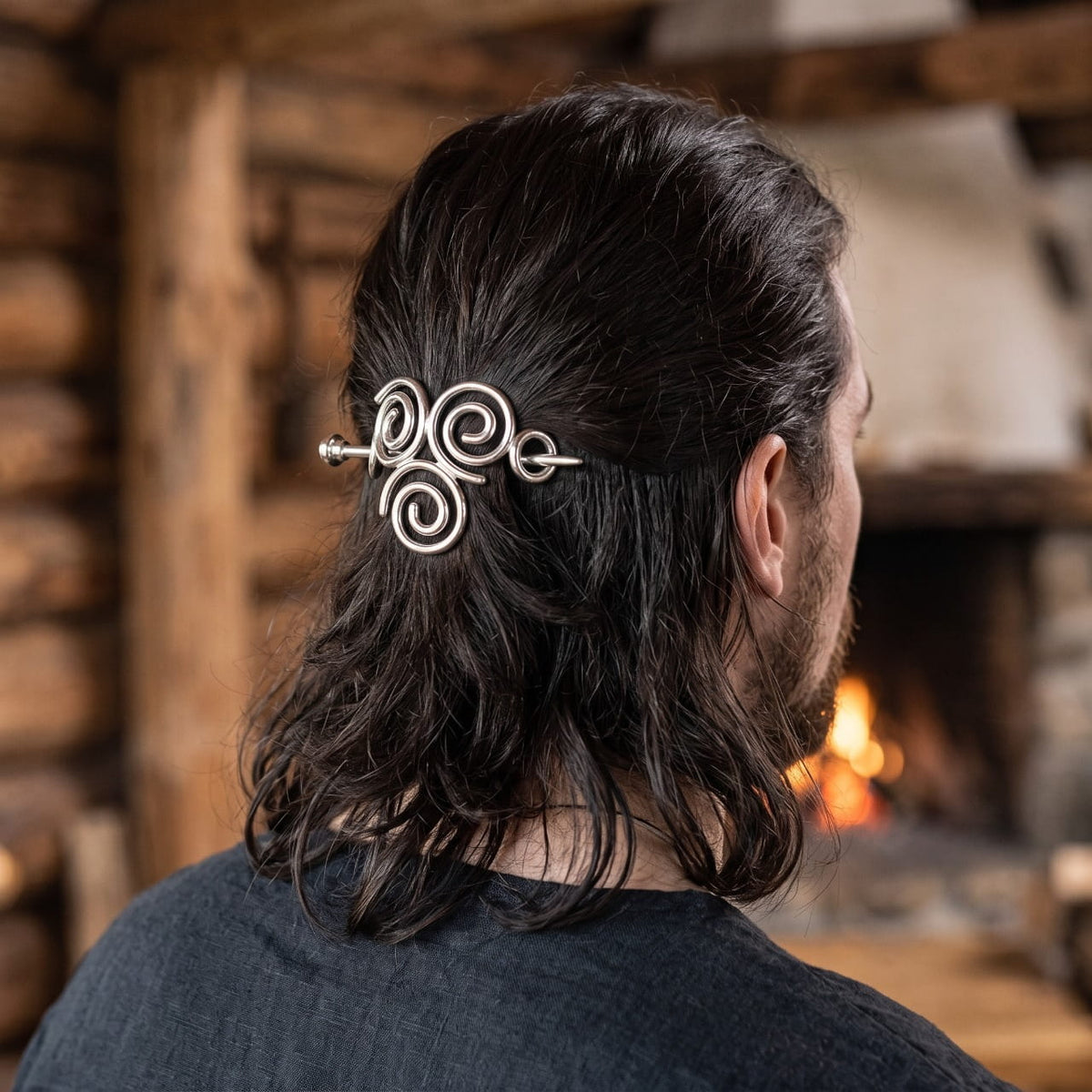 Barrette Viking Triple Spirale, porté