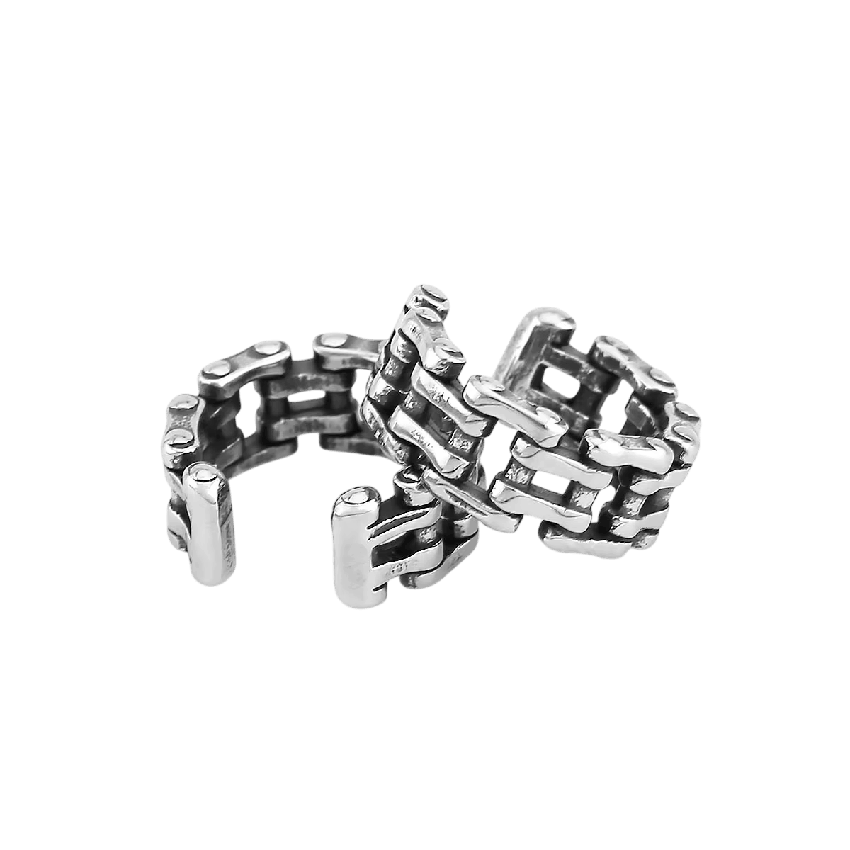 Paire de clips d'oreilles maillon de chaîne en acier inoxydable