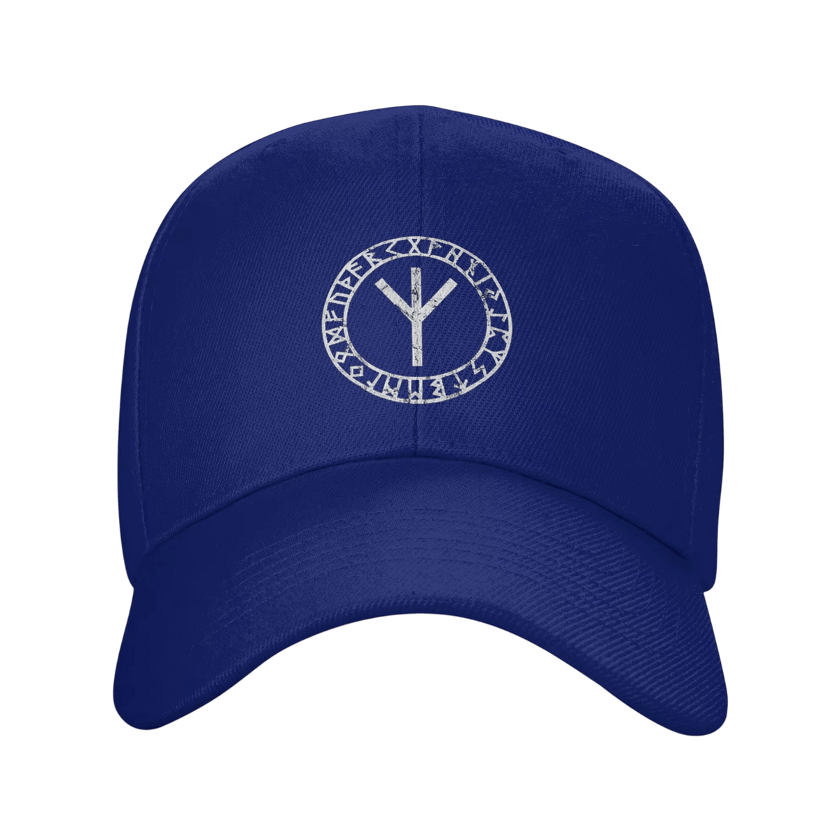 Casquette Viking Rune Algiz Brodée, coloris bleu