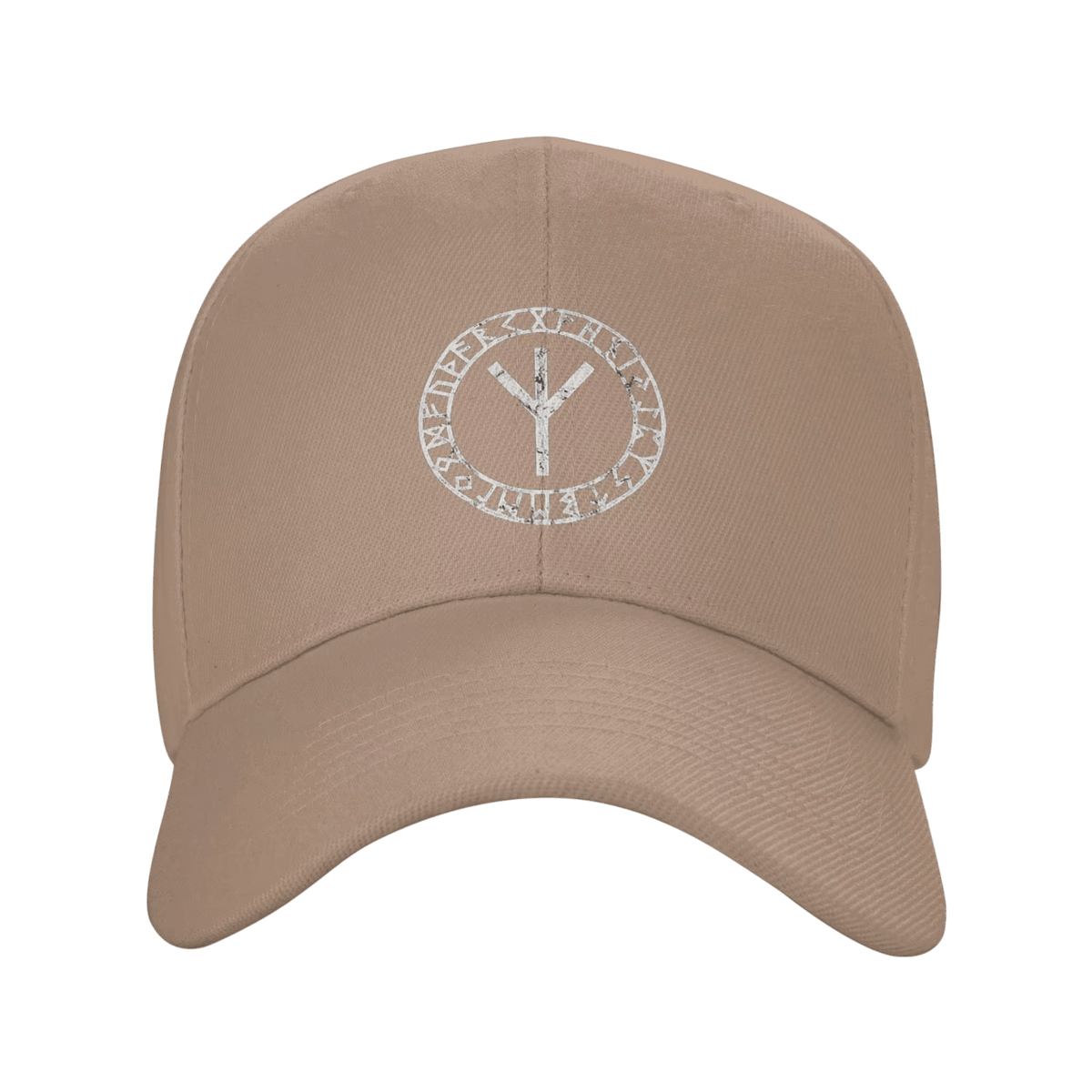 Casquette Viking Rune Algiz Brodée, coloris naturel