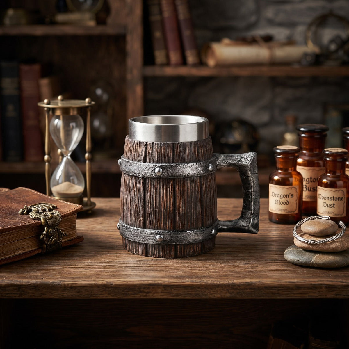 Chope Viking Tonneau Sombre : Le Bastion du Nord — résine haute densité — en situation